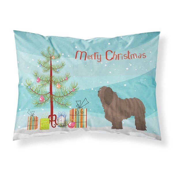 Carolines Treasures Bergamasco Shepherd Christmas Fabric Standard Pillowcase CA69367 - main
